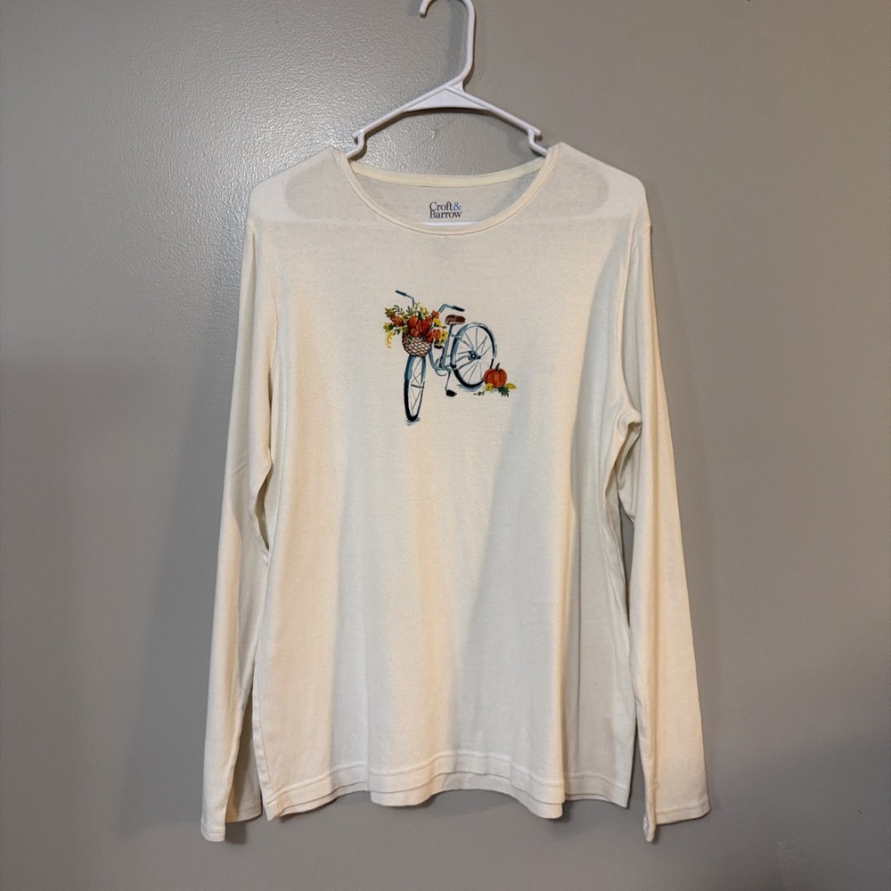 womens croft barrow classic tee large Long Sleeve Fall Graphic Autumn Scene